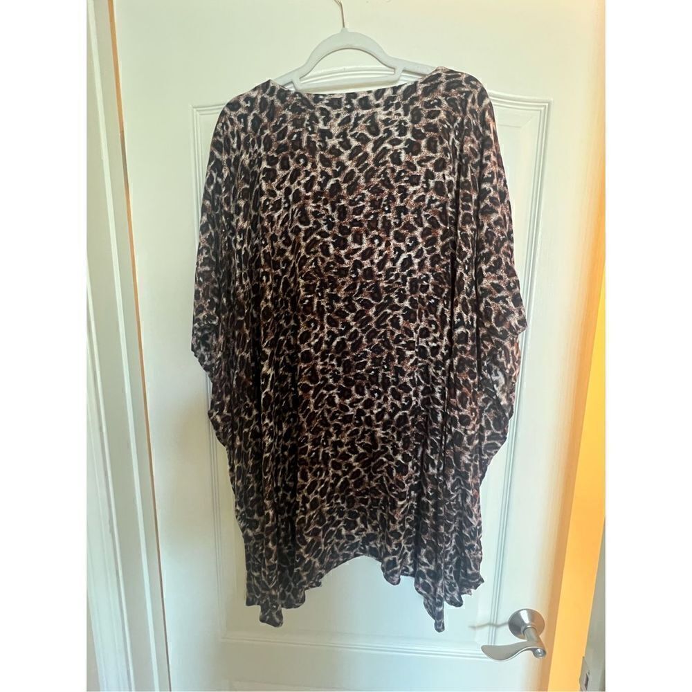Leopard Print Caftan / Coverup - One Size - image 3